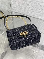 Bagsaaa Small Dior Jolie Top Handle Bag Black Tweed - 22cm - 4
