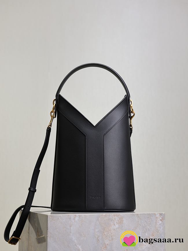 Bagsaaa YSL Y top-handle bucket in leather 840891 black - 34cm - 1