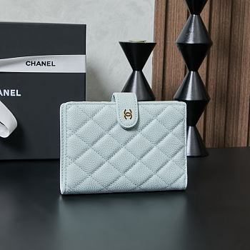 Bagsaaa Chanel Light Blue Wallet - 15*10*3cm