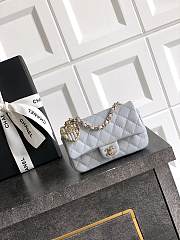 Bagsaaa Chanel Classic Mini Bag with hook AP4760 Light Gray - 8 x 12.5 x 5cm - 1