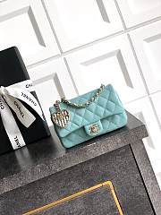 Bagsaaa Chanel Classic Mini Bag with hook AP4760 Blue - 8 x 12.5 x 5cm - 1