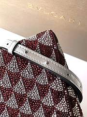 Bagsaaa Bvlgari Serpentine Duo Top Handle midnight plum and silver Calla Crystals - 21.5cm - 4