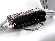 Bagsaaa Bvlgari Serpentine Duo Top Handle midnight plum and silver Calla Crystals - 21.5cm - 2