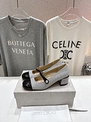 Bagsaaa Jimmy Choo Elisa 45 Silver Glitter and Patent Pumps - 1