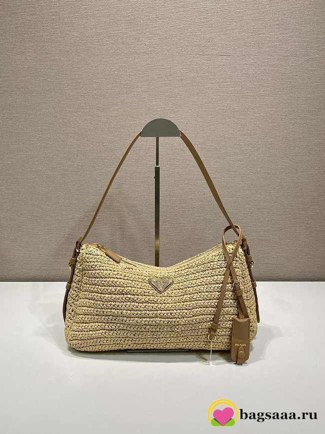 Bagsaaa Prada Aimée large crochet and leather bag 1BC247 - 34cm - 1