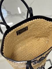 Bagsaaa Prada Small crochet and leather tote bag 1BG500 Tan/Black - 26cm - 2
