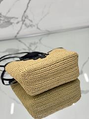 Bagsaaa Prada Small crochet and leather tote bag 1BG500 Tan/Black - 26cm - 4