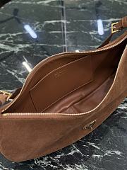 Bagsaaa Prada Demi-lune large suede shoulder bag 1BC255 brown - 42cm - 2