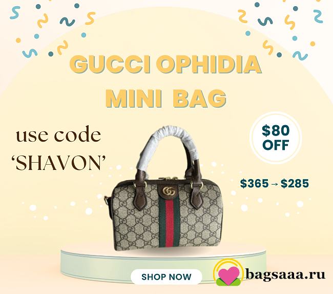 Bagsaaa Gucci Ophidia mini top handle bag 772053 beige & ebony - 21.5x14 cm - 1