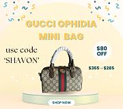 Bagsaaa Gucci Ophidia mini top handle bag 772053 beige & ebony - 21.5x14 cm - 1
