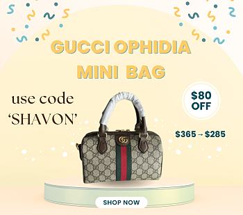 Bagsaaa Gucci Ophidia mini top handle bag 772053 beige & ebony - 21.5x14 cm