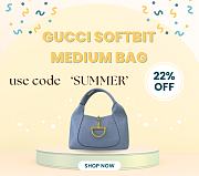 Bagsaaa Gucci Softbit medium top handle bag 837467 light blue - 27.5cm - 1