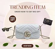 Bagsaaa Gucci GG Marmont mini shoulder bag 841290 white - 17cm - 1