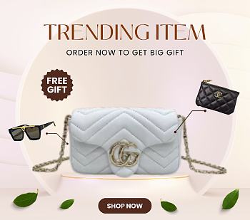 Bagsaaa Gucci GG Marmont mini shoulder bag 841290 white - 17cm
