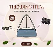 Bagsaaa Prada Swing smooth leather shoulder bag 1BC249 blue - 28cm - 1