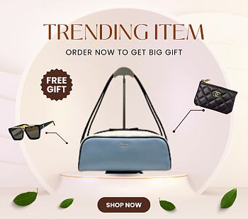 Bagsaaa Prada Swing smooth leather shoulder bag 1BC249 blue - 28cm