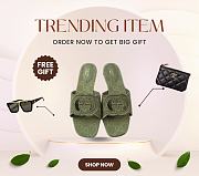 Bagsaaa Gucci Women's Interlocking G slide sandal 790447 green - 1