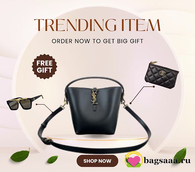 Bagsaaa YSL LE 37 small in shiny leather 749036 black - 17 X 20 X 13 CM - 1