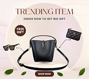 Bagsaaa YSL LE 37 small in shiny leather 749036 black - 17 X 20 X 13 CM - 1
