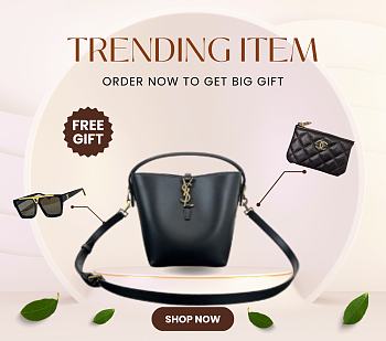 Bagsaaa YSL LE 37 small in shiny leather 749036 black - 17 X 20 X 13 CM