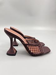 Bagsaaa Amina Muaddi Lupita Net Slipper Dark Brown 95mm - 1