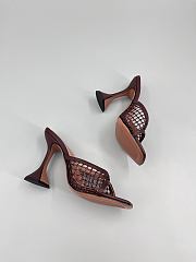 Bagsaaa Amina Muaddi Lupita Net Slipper Dark Brown 95mm - 4