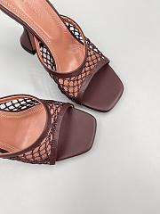 Bagsaaa Amina Muaddi Lupita Net Slipper Dark Brown 95mm - 3