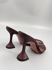 Bagsaaa Amina Muaddi Lupita Net Slipper Dark Brown 95mm - 2