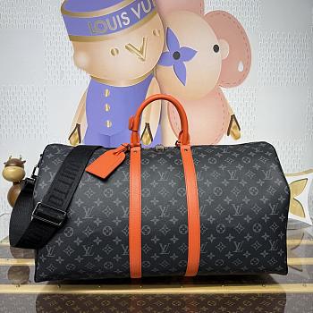 Bagsaaa LV M15253 Keepall Bandoulière 55 Black & Orange - 55cm