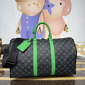 Bagsaaa LV M26434 Keepall Bandoulière 50 Black & Green - 50cm