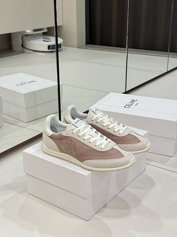 Bagsaaa Celine Racer Low Top Sneaker In Nylon, Suede Calfskin And Calfskin Pink
