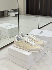 Bagsaaa Celine Racer - Low Top Sneaker In Nylon Suede And Calfskin Vanilla - 1