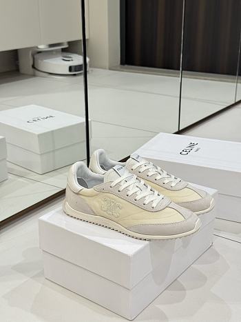 Bagsaaa Celine Racer - Low Top Sneaker In Nylon Suede And Calfskin Vanilla