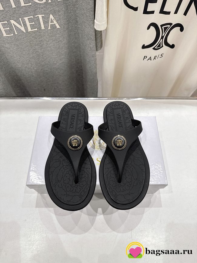 Bagsaaa Versace Alia Rubber Flat Sandals black - 1