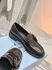Bagsaaa Prada Brushed leather loafers 1D979N dark brown - 4