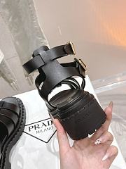 Bagsaaa Prada Leather sandals with ankle straps 1X924N black - 2