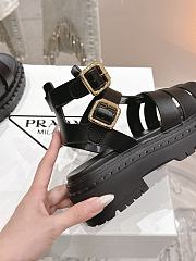 Bagsaaa Prada Leather sandals with ankle straps 1X924N black - 3