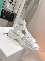 Bagsaaa Prada Leather sandals with ankle straps 1X924N white - 1