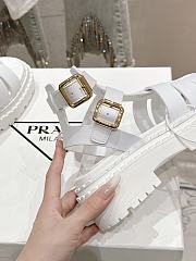 Bagsaaa Prada Leather sandals with ankle straps 1X924N white - 3