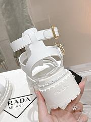 Bagsaaa Prada Leather sandals with ankle straps 1X924N white - 2