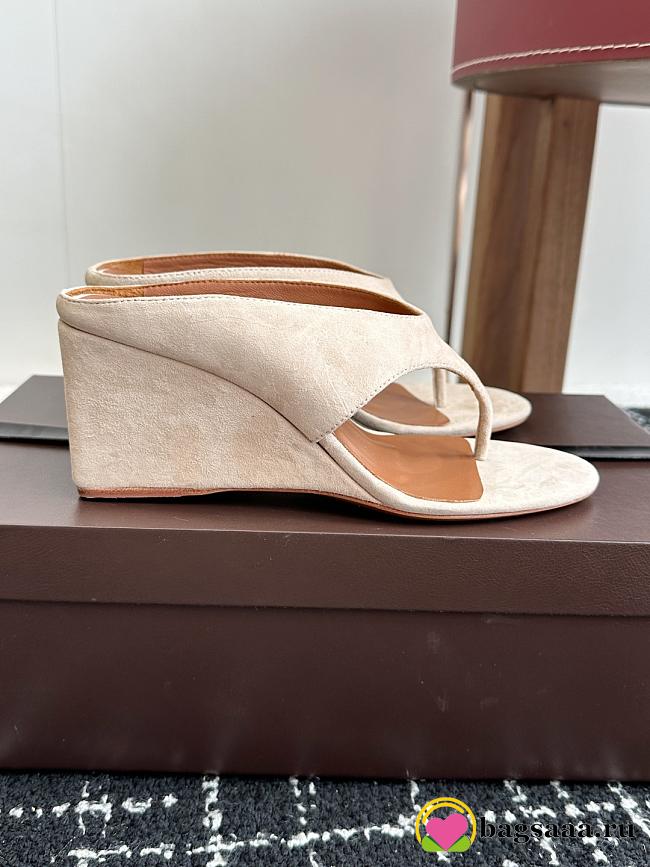 Bagsaaa Alaïa Suede Cube Wedge Sandals 75 beige - 1