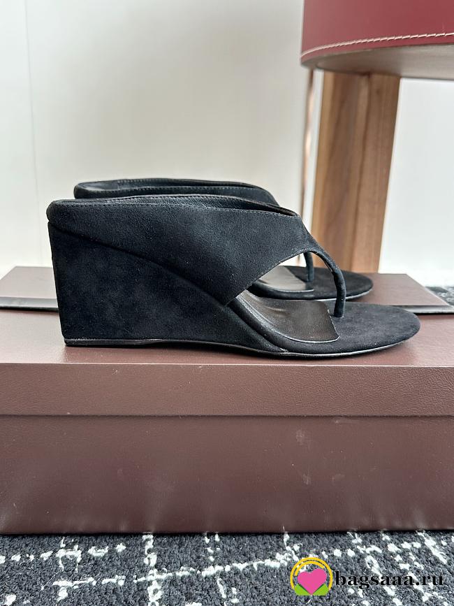 Bagsaaa Alaïa Suede Cube Wedge Sandals 75 black - 1