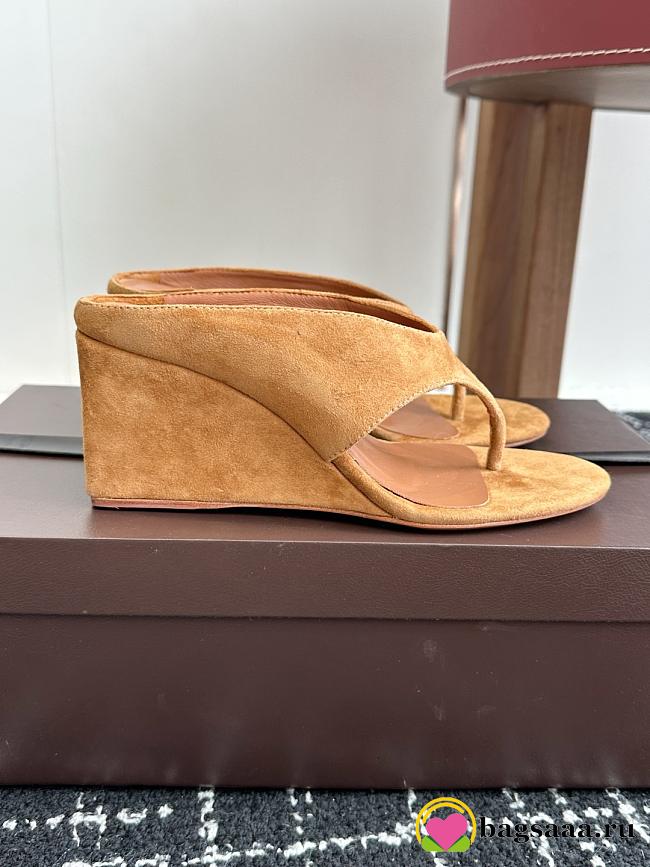 Bagsaaa Alaïa Suede Cube Wedge Sandals 75 brown - 1