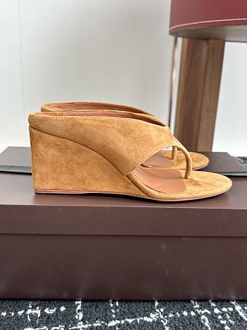 Bagsaaa Alaïa Suede Cube Wedge Sandals 75 brown