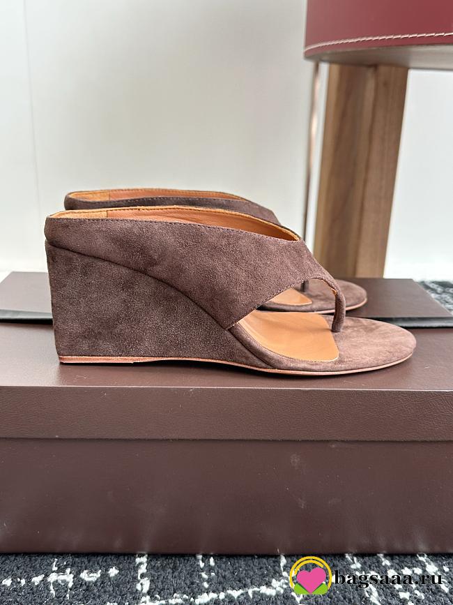 Bagsaaa Alaïa Suede Cube Wedge Sandals 75 dark brown - 1