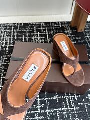 Bagsaaa Alaïa Suede Cube Wedge Sandals 75 dark brown - 3