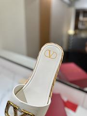 Bagsaaa Valentino White Valentino Garavani VLogo Slide Espadrilles - 4