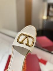 Bagsaaa Valentino White Valentino Garavani VLogo Slide Espadrilles - 3
