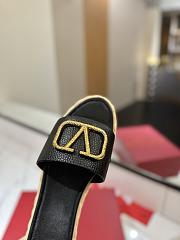 Bagsaaa Valentino Black Valentino Garavani VLogo Slide Espadrilles - 2