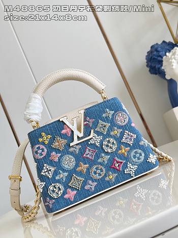 Bagsaaa LV M12947 Capucines Mini Denim Blue - 21 x 13.6 x 8 cm